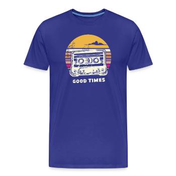 Old Retro Cassette – vintage Mixtape Memories - Men's Premium Organic T-Shirt - royal blue - Front - Damien (186cm)