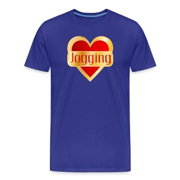 LAUFEN JOGGING HERZ - Männer Premium Bio T-Shirt - Königsblau - Vorne - Damien (186cm)