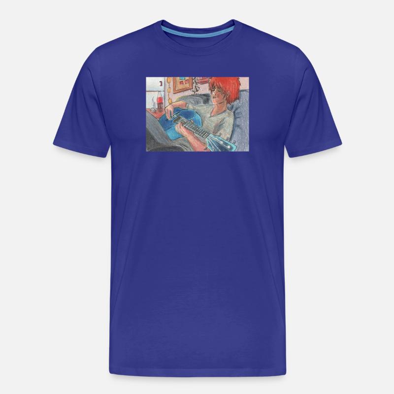 Blaue Gitarre - Männer Premium Bio T-Shirt - Königsblau