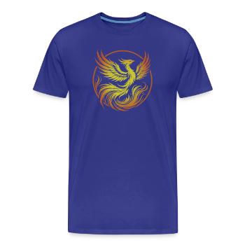 phoenix de feu cercle - T-shirt bio Premium Homme - bleu roi - Devant - Damien (186cm)