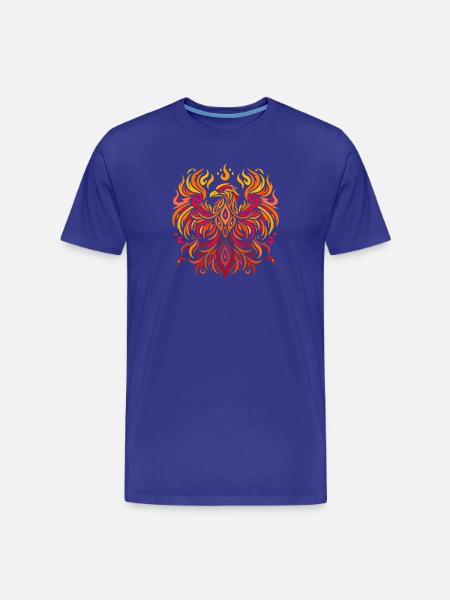 tribal eagle fire yellow red - Men's Premium Organic T-Shirt - royal blue