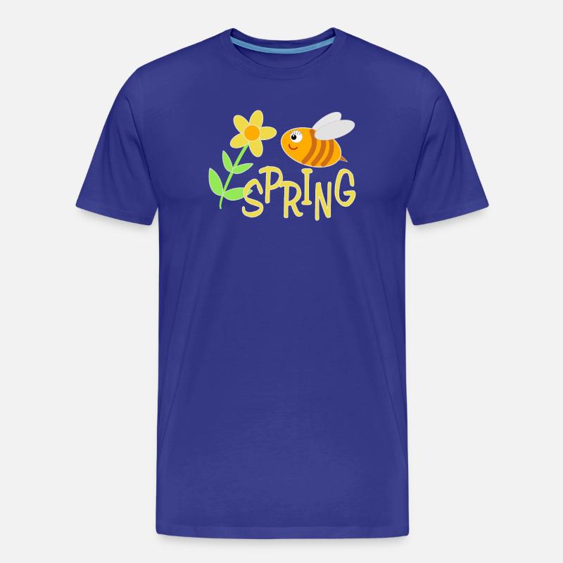 Fröhliche Bienchen mit Blumenmotiv - Männer Premium Bio T-Shirt - Königsblau