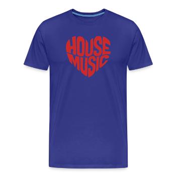 HOUSE MUSIC - Men's Premium Organic T-Shirt - royal blue - Front - Damien (186cm)