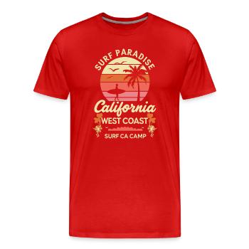 Surfers Paradise - Männer Premium Bio T-Shirt - Rot - Vorne - Damien (186cm)