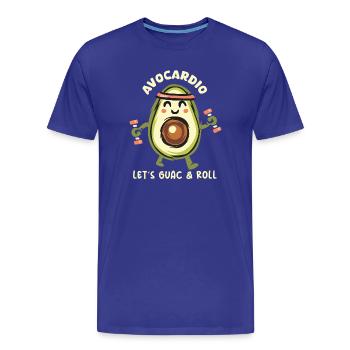 Avocardio – Allons Guac & Roll ! Symbole - T-shirt bio Premium Homme - bleu roi - Devant - Damien (186cm)