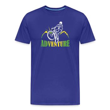 Bike Adventure Tours Mountainbike Shirt Geschenk - Männer Premium Bio T-Shirt - Königsblau - Vorne - Damien (186cm)