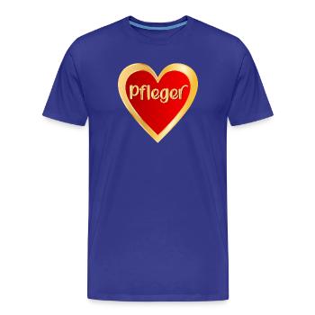 BERUF PFLEGE - HERZ PFLEGER - Männer Premium Bio T-Shirt - Königsblau - Vorne - Damien (186cm)