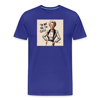 Ich bin nicht alt ich bin ein Klassiker - Männer Premium Bio T-Shirt - Königsblau - Vorne - Damien (186cm)