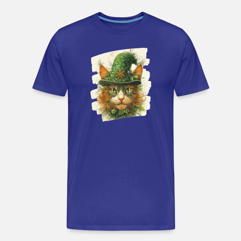 St Patricks day Katze - Männer Premium Bio T-Shirt - Königsblau