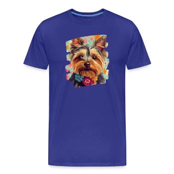 Yorkshire Terrier - Men's Premium Organic T-Shirt - royal blue - Front - Damien (186cm)