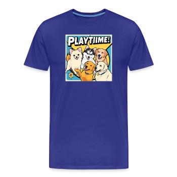 Chiens de bande dessinée - Temps de jeu - T-shirt bio Premium Homme - bleu roi - Devant - Damien (186cm)