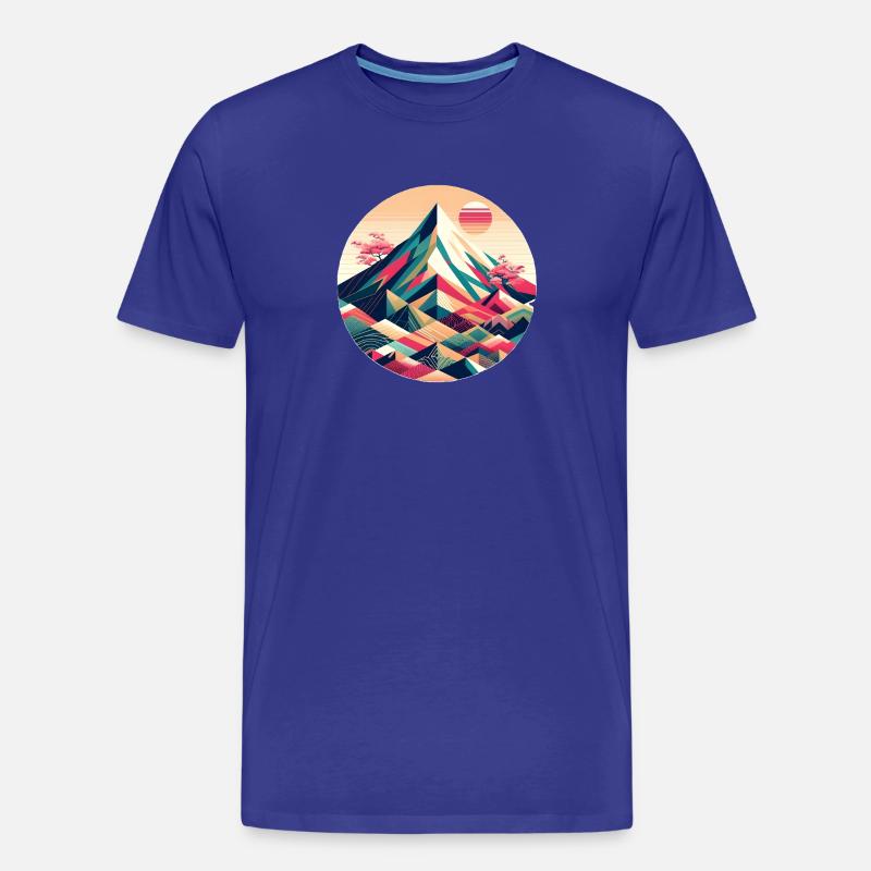 Geometric Mount Fuji - Männer Premium Bio T-Shirt - Königsblau