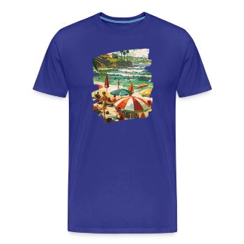 surfeur - T-shirt bio Premium Homme - bleu roi - Devant - Damien (186cm)
