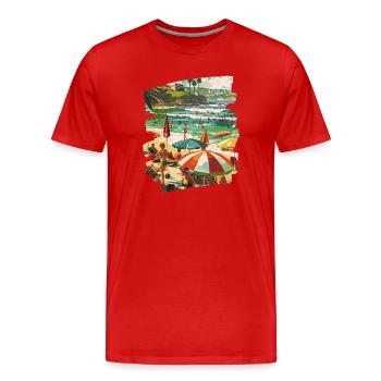 Surfer - Men's Premium Organic T-Shirt - red - Front - Damien (186cm)
