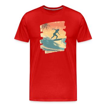 Surfer - Men's Premium Organic T-Shirt - red - Front - Damien (186cm)