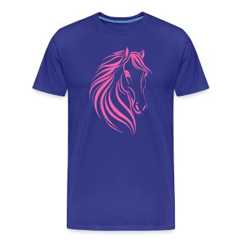 Delicate Horse Drawing - Men's Premium Organic T-Shirt - royal blue - Front - Damien (186cm)