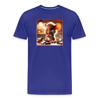 Petite souris en chocolat - T-shirt bio Premium Homme - bleu roi - Devant - Damien (186cm)