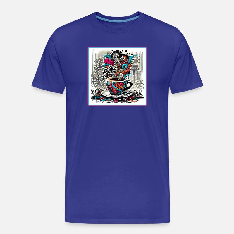 Espresso Graffiti - Männer Premium Bio T-Shirt - Königsblau