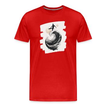Surfer - Men's Premium Organic T-Shirt - red - Front - Damien (186cm)