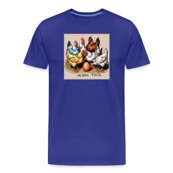 Hühner "Hendl this" - Männer Premium Bio T-Shirt - Königsblau - Vorne - Damien (186cm)