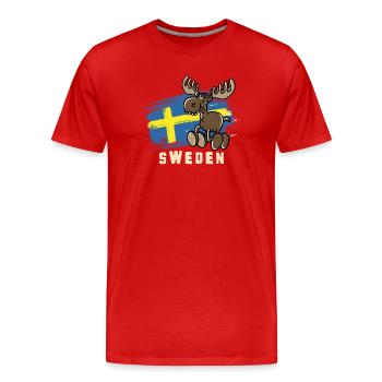 Suède - Orignal - T-shirt bio Premium Homme - rouge - Devant - Damien (186cm)