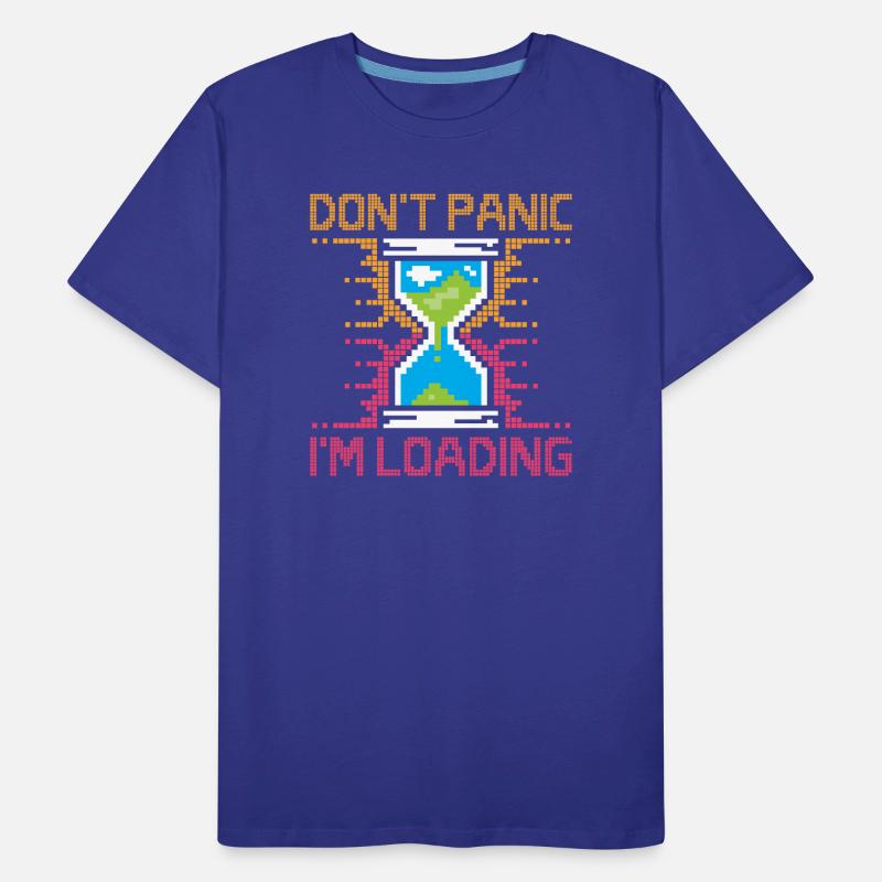 Don't Panic – Pixel Loading Sanduhr Männer Premium Bio T-Shirt