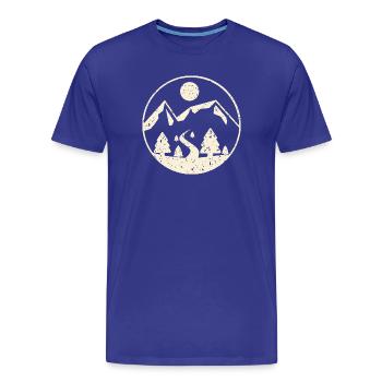 Scène de montagne en cercle - T-shirt bio Premium Homme - bleu roi - Devant - Damien (186cm)