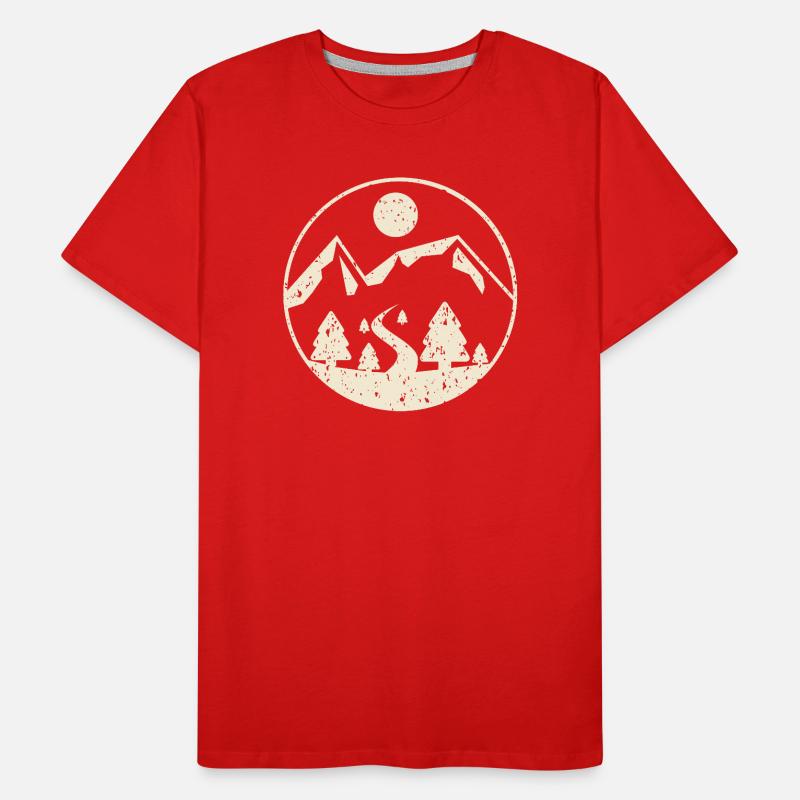 Kreis Bergszene Männer Premium Bio T-Shirt