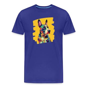 Bull Terrier Chien de combat Race de chien - T-shirt bio Premium Homme - bleu roi - Devant - Damien (186cm)