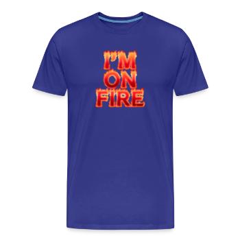 Im on fire - Men's Premium Organic T-Shirt - royal blue - Front - Damien (186cm)