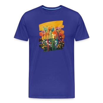 Printemps Printemps Début Fleur Fleurs - T-shirt bio Premium Homme - bleu roi - Devant - Damien (186cm)
