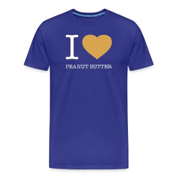 J’ADORE LE BEURRE DE CACAHUÈTE - T-shirt bio Premium Homme - bleu roi - Devant - Damien (186cm)