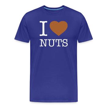 J’ADORE LES NOIX - T-shirt bio Premium Homme - bleu roi - Devant - Damien (186cm)