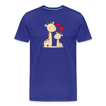 Baby Giraffe mit Mami Giraffe - Männer Premium Bio T-Shirt - Königsblau - Vorne - Damien (186cm)