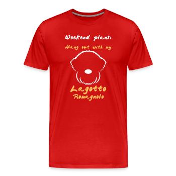 Weekend 2 - Men's Premium Organic T-Shirt - red - Front - Damien (186cm)