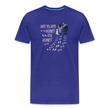 Frauchen Hund und Pferd - Männer Premium Bio T-Shirt - Königsblau - Vorne - Damien (186cm)
