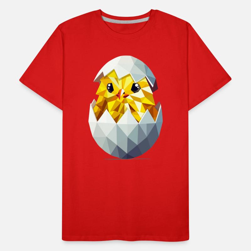 Chick in the Egg – Modern Easter Illustration Men's Premium Organic T-Shirt