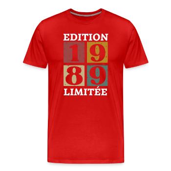 Limitierte Auflage 1989 geboren 1989 - Männer Premium Bio T-Shirt - Rot - Vorne - Damien (186cm)