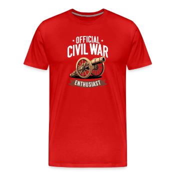 Civil War Enthusiast US Amerikanischer Bürgerkrieg - Männer Premium Bio T-Shirt - Rot - Vorne - Damien (186cm)