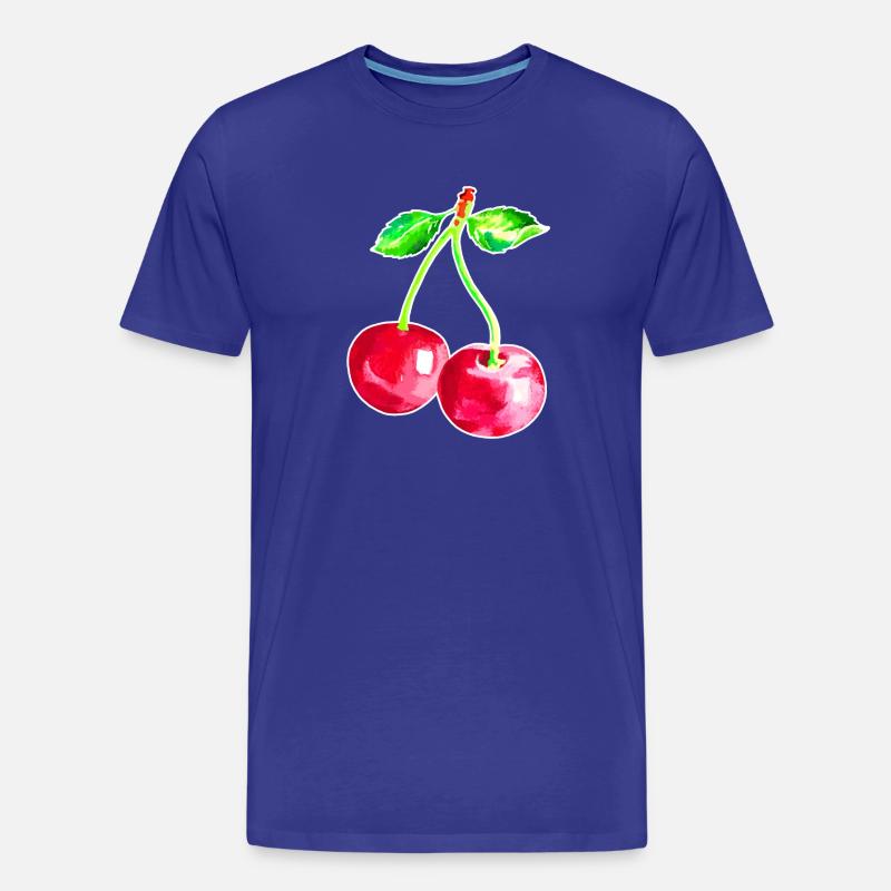 Kirsche, Rote Kirschen - Männer Premium Bio T-Shirt - Königsblau