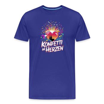 Confettis de Cologne dans le cœur Carnaval Coeur Cologne - T-shirt bio Premium Homme - bleu roi - Devant - Damien (186cm)