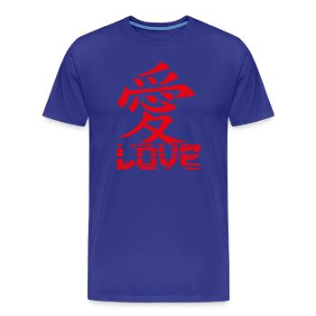 Love-Japanese Character - Men's Premium Organic T-Shirt - royal blue - Front - Damien (186cm)