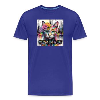 Chat astucieux Version 2 - T-shirt bio Premium Homme - bleu roi - Devant - Damien (186cm)