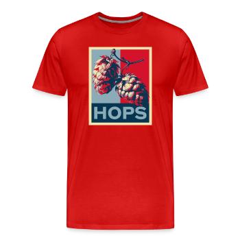 Beer Hops Beer Brewing Craft Beer Obama Hope Hops - Men's Premium Organic T-Shirt - red - Front - Damien (186cm)
