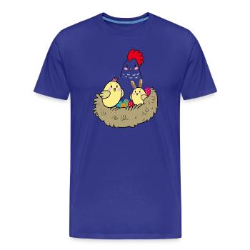 Frohe Ostern Küken im Nest - Männer Premium Bio T-Shirt - Königsblau - Vorne - Damien (186cm)