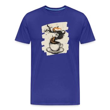 Café Café Amateurs de café - T-shirt bio Premium Homme - bleu roi - Devant - Damien (186cm)