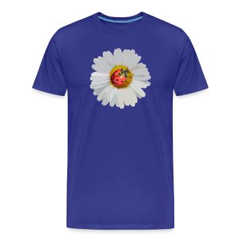 Margeriten mit Marienkäfer Motiv - Männer Premium Bio T-Shirt - Königsblau - Vorne - Damien (186cm)