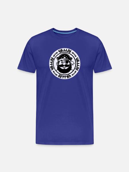 Funny pirate with eye patch - Men's Premium Organic T-Shirt - royal blue