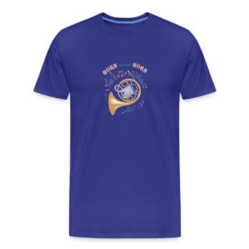 Hornist liebt Horn Waldhorn spielen im Orchester - Männer Premium Bio T-Shirt - Königsblau - Vorne - Damien (186cm)