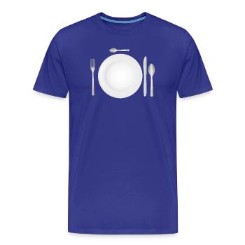 Tischgedeck mit leerem Teller & Besteck - Männer Premium Bio T-Shirt - Königsblau - Vorne - Damien (186cm)